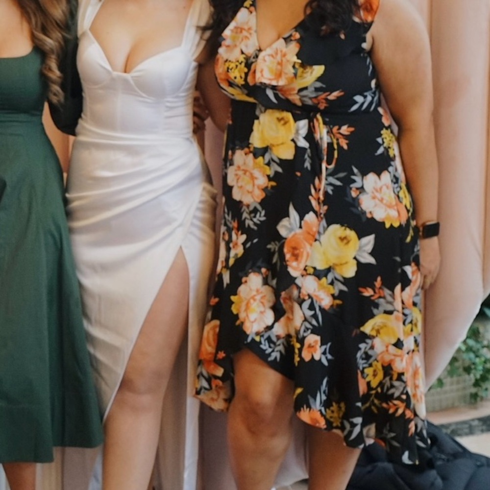 Floral Black and Yellow Dress